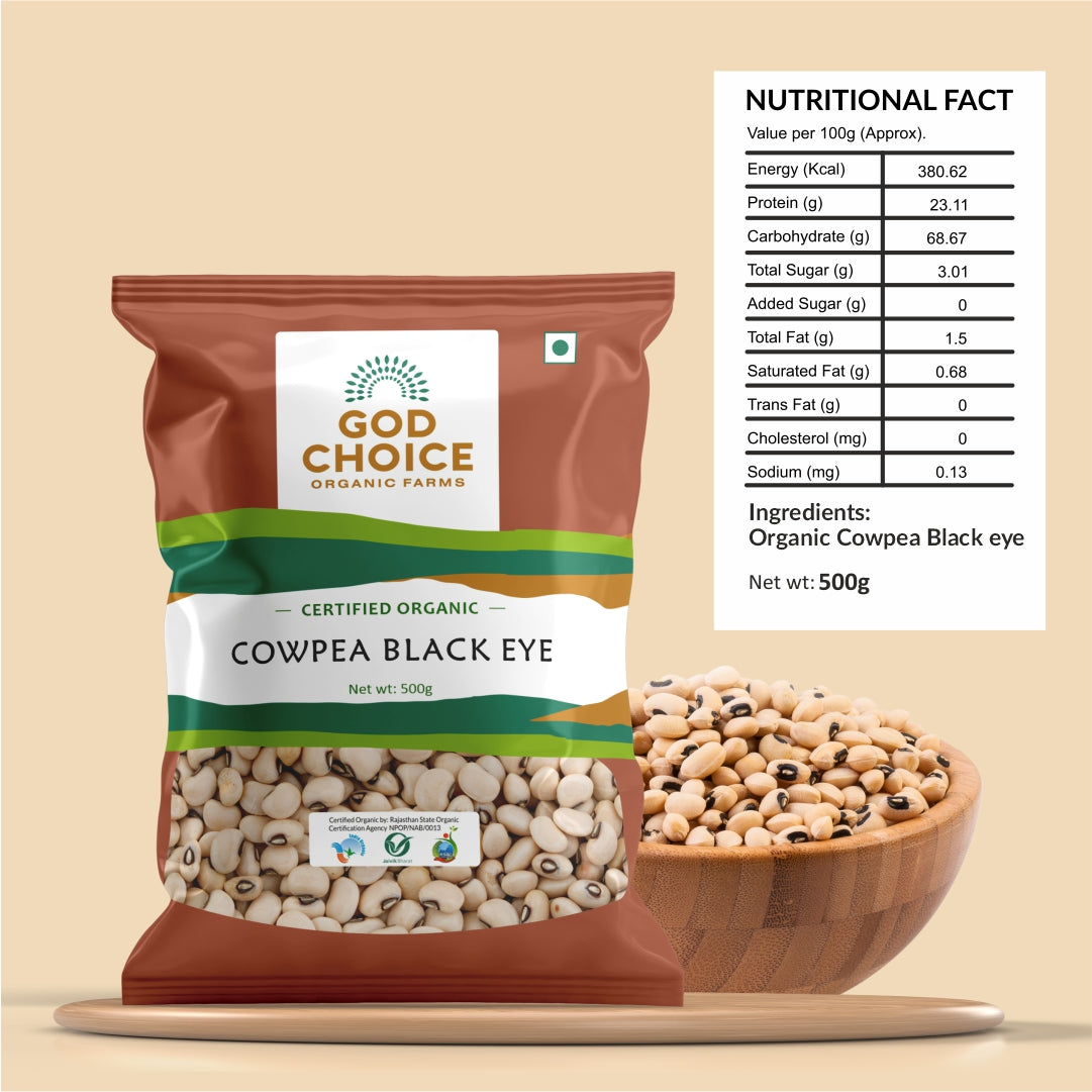 Cowpea Black Eye | Certified Organic | Unpolished | Pesticides Free