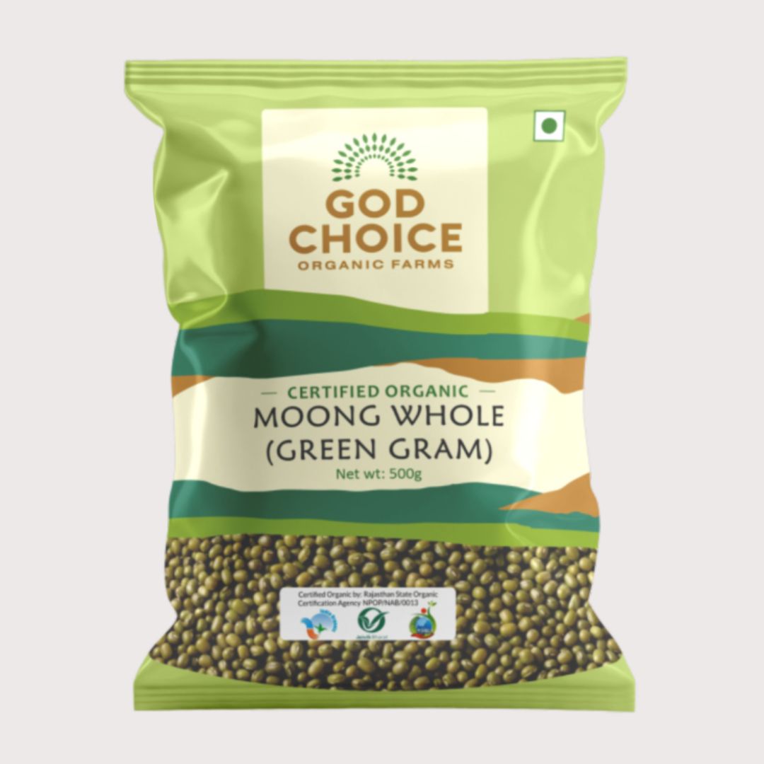 Green Moong Dal Whole | Certified Organic | Unpolished | Pesticides Free