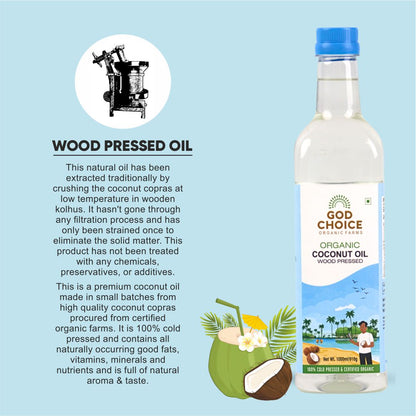 Coconut Oil 1L Glass Bottle