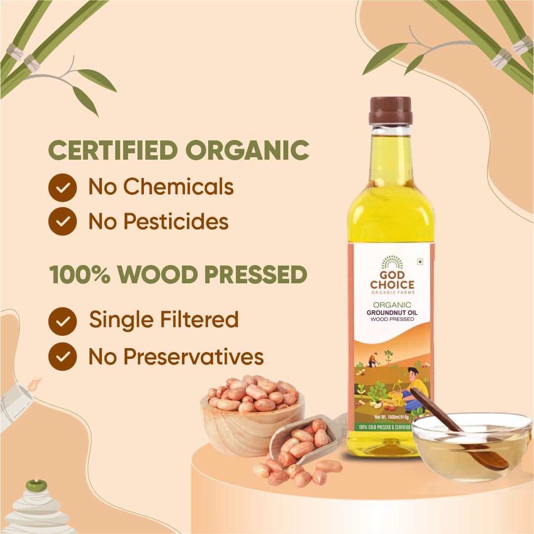 Organic Groundnut Oil 1L Pet Bottle
