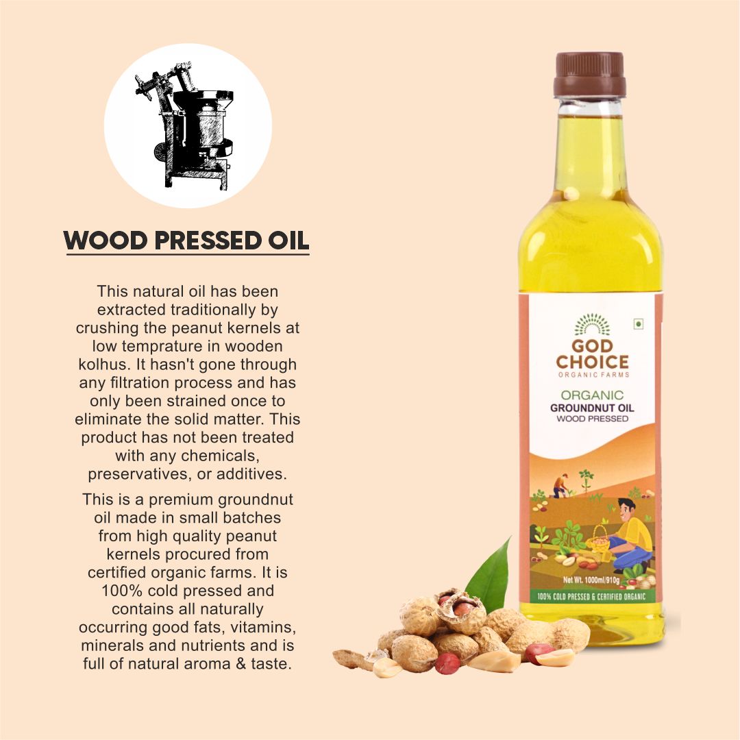 Organic Groundnut Oil 500 ML Pet Bottle