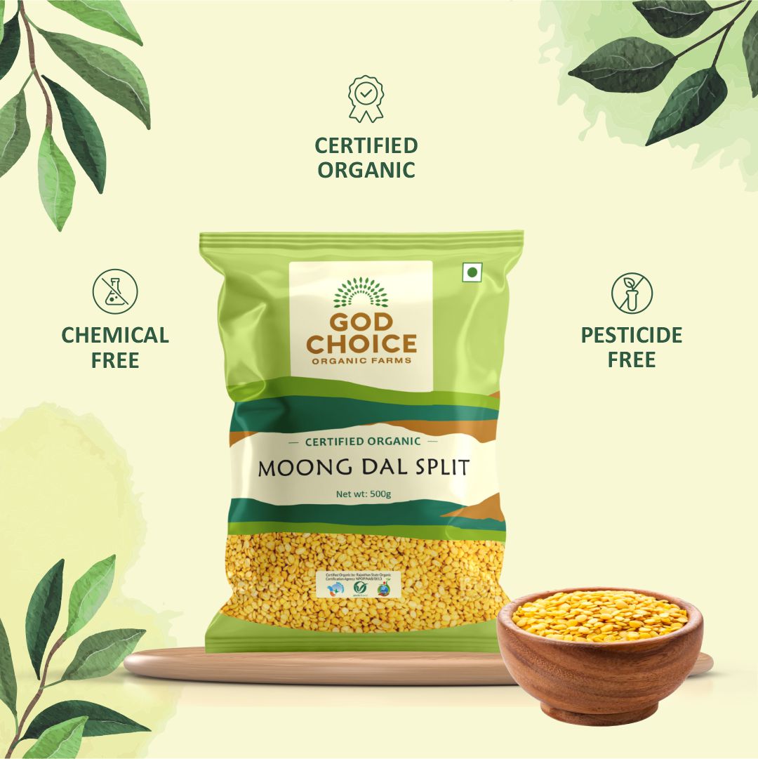 Yellow Moong Dal Split | Certified Organic | Unpolished | Pesticides Free