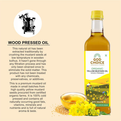 Organic Yellow Mustard Oil | Wood pressed | Single-Filtered