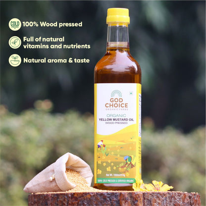Organic Yellow Mustard Oil | Wood Pressed | Single-Filtered